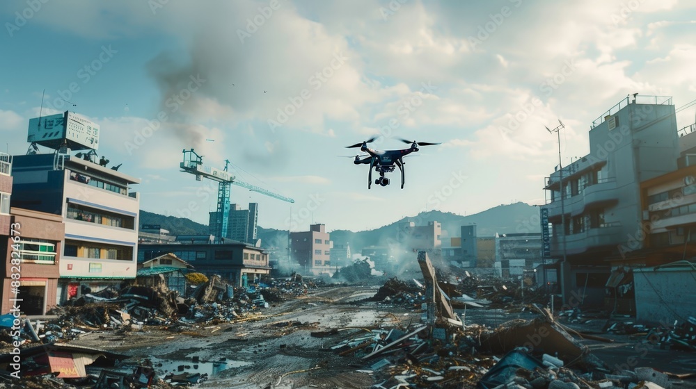 Poster a comprehensive disaster response system, utilizing ai and drones to assess and respond to natural c
