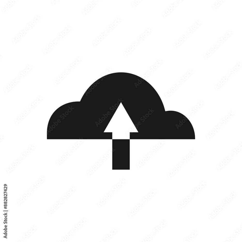 Poster upload cloud arrow icon vector.