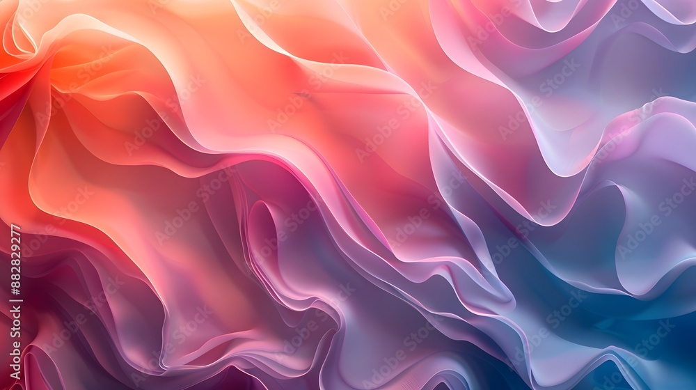 Poster vibrant abstract waves of colorful fabric-like patterns