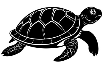 Turtle marine animal icon. Sea turtle silhouette. vector illustration


