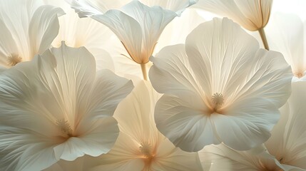 Ethereal White Flowers Illuminated by Soft Light