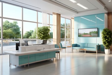 Interior of a modern office. 3d rendering, 3d illustration