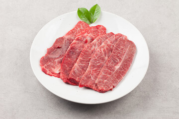 The name of the front leg beef part of Korean beef is called fan meat.
