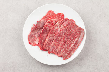 The name of the front leg beef part of Korean beef is called fan meat.
