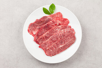 The name of the front leg beef part of Korean beef is called fan meat.
