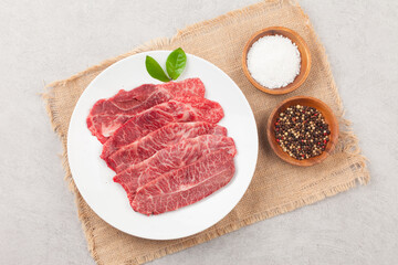 The name of the front leg beef part of Korean beef is called fan meat.
