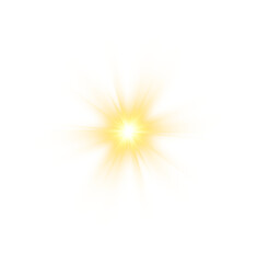 Gold Bright Shiny Flash. Glow Star Burst