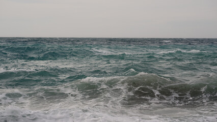 restless mediterranean sea background shot