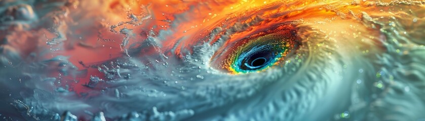 Abstract swirl of vibrant colors, evoking a cosmic or celestial theme.