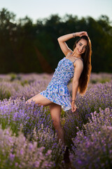 Woman in a lavender field