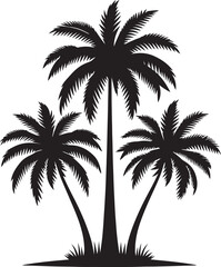 Fototapeta premium Palm tree silhouette isolated on white background