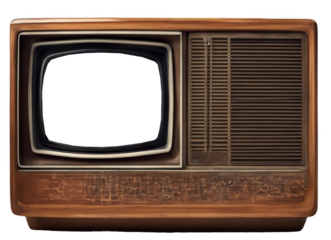 Vintage retro television, old design, mockup concept, isolate on transparent background, cutout, png