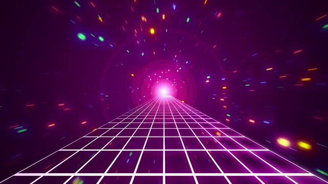 Abstract retro 90s neon party laser pattern style background.	
