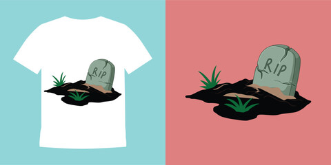 vector illustration of a hand coming out of a tomb. flat cartoon style.