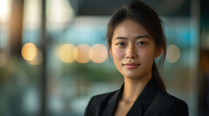 Obraz premium Beautiful and self-assured young asian businesswoman