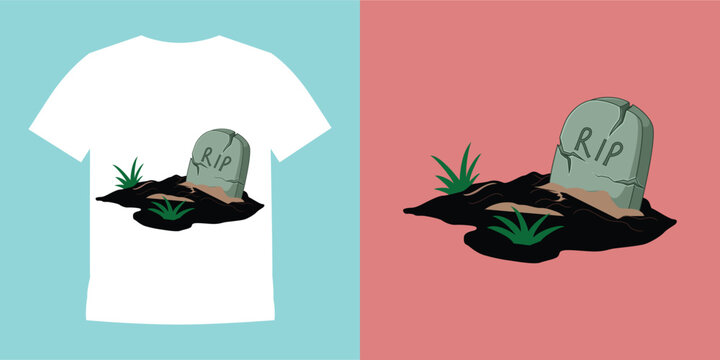 vector illustration of a hand coming out of a tomb. flat cartoon style.