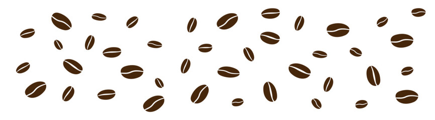 Coffee bean icon background. Roasted coffee beans. Vector illustration