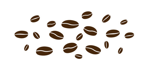 Coffee beans isolated on white background. Vector illustration