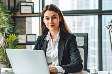 Portrait of a beautiful business woman in the office