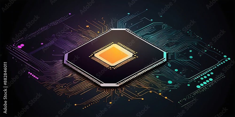 Poster computer circuit board with processor