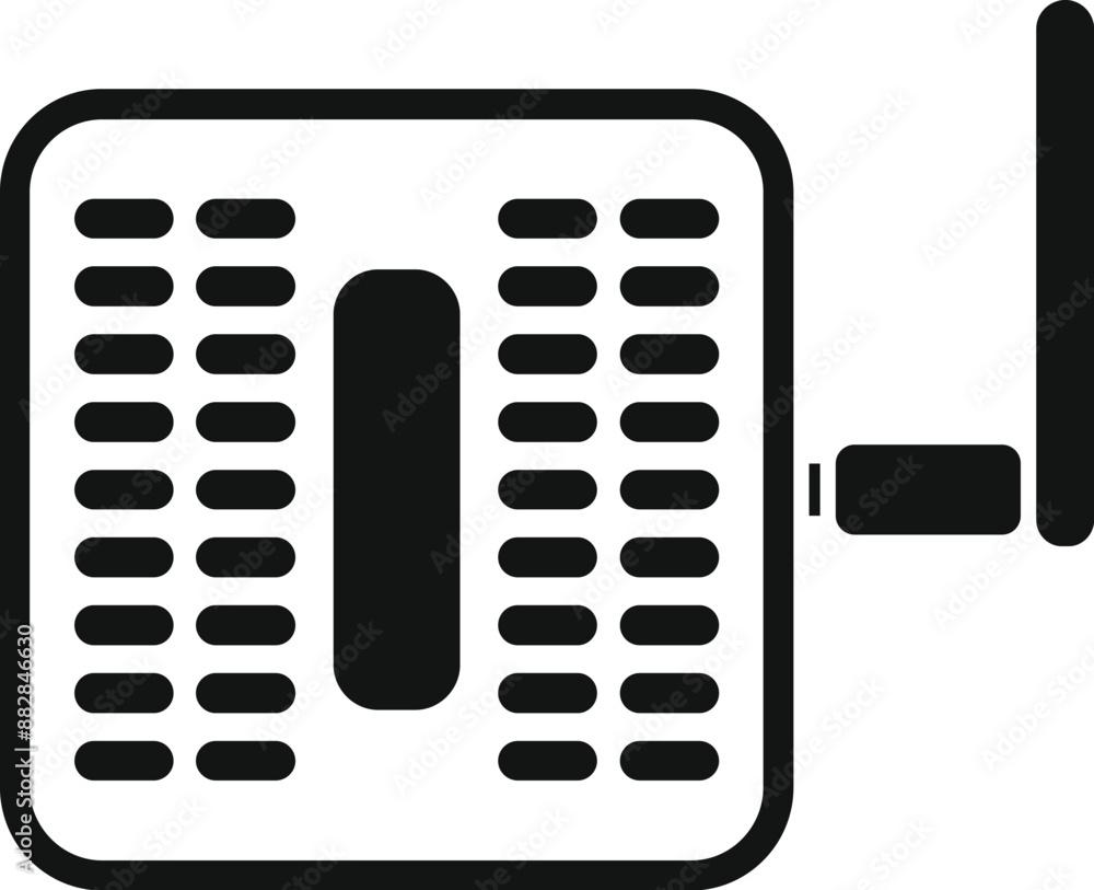 Poster black and white icon of a router providing a stable internet connection for working or studying from