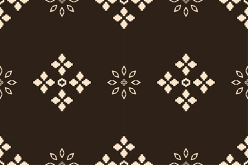 seamless pattern with black and white flowers