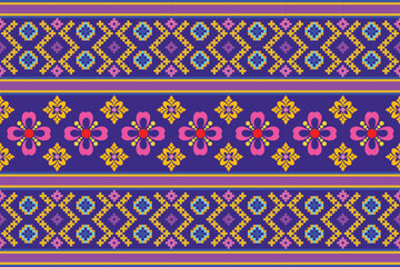 Geometric flowers seamless pattern
Ethnic Pixel seamless pattern for fabric 