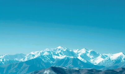 Fototapeta premium Snow mountains under a clear, Generative AI