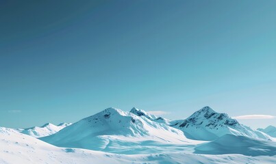 Snow mountains under a clear, Generative AI