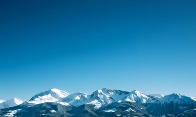 Obraz premium Snow mountains under a clear, Generative AI