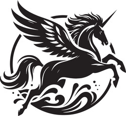 Pegasus silhouette vector design