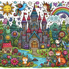 Doodle Art Cartoon Fairy Tale