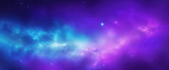 Fototapeta premium Galaxy Background with Blue and Purple Nebula