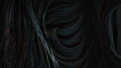 Abstract black background with smooth lines. Dynamic waves. vector illustration