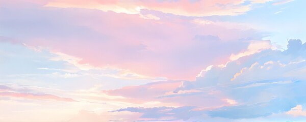 夕日の風景と美しく色づく雲