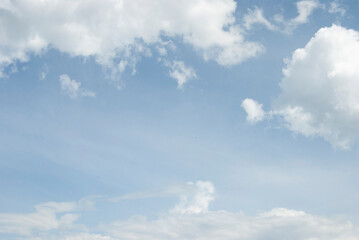 Fototapeta premium Blue sky with clouds. Sky and clouds background. A frame with a blue sky.