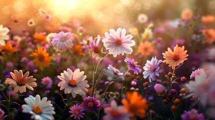 Fototapeta premium flowers with bokeh background