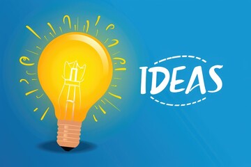 Bright Idea: Yellow Lightbulb Symbolizing Creative Innovation