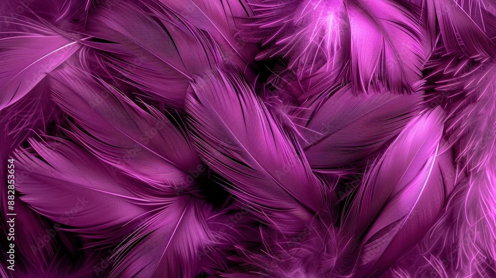 Poster purple feathers soft background texture macro close up