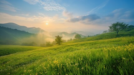 Fototapeta premium Free good morning scene wallpaper background photo