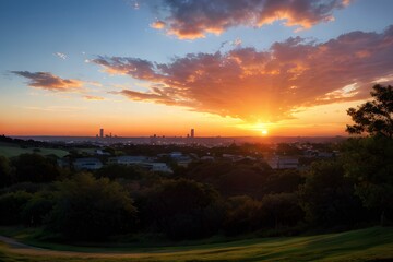 Obraz premium 美しくグラデーションする夕焼けの風景