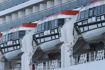 LIFEBOATS - A rescue deck on the cruise ship
