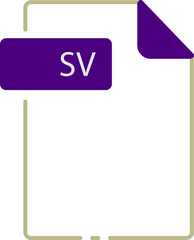 Obraz premium SV File format minimal icon outline