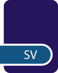 SV File format icon with contour