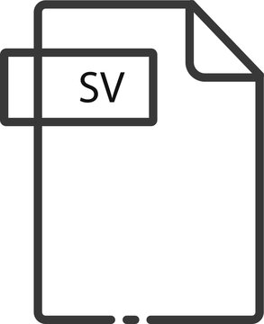 recommend clip art: SV File format minimal icon with black outline