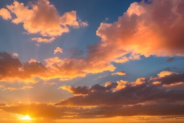 Fototapeta premium 美しくグラデーションする夕焼けの風景