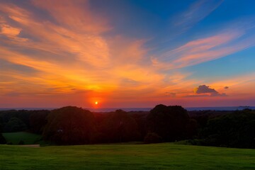 Fototapeta premium 美しくグラデーションする夕焼けの風景