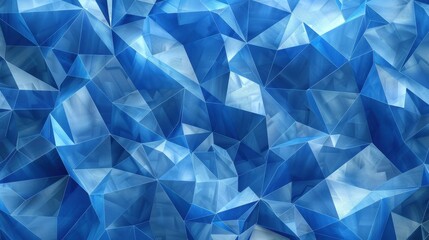 Fototapeta premium A detailed blue geometric pattern with sharp angles and a sense of depth, ideal for background use in digital media and print designs.