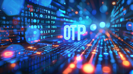 Obraz premium Digital Security Concept with OTP