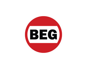 BEG Logo design vector template. BEG Logo design.